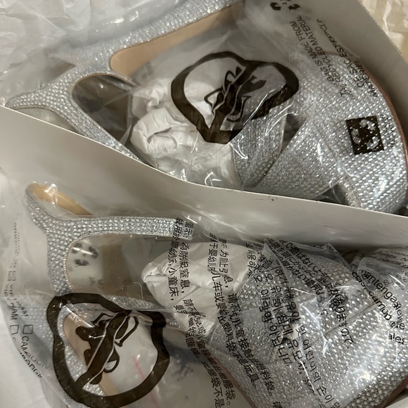 Silver Glitter Platform Sandals size 8 - Picture 11 of 12